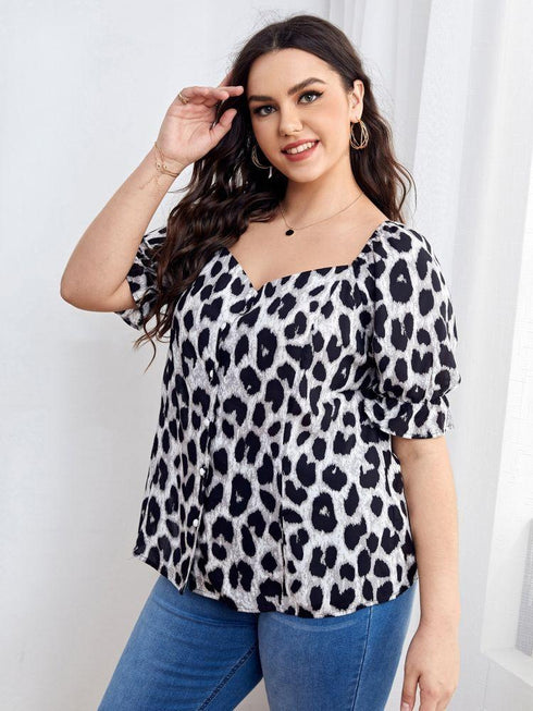 Summer Leopard Size Women's Shirt